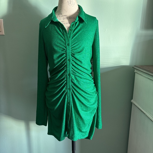 Good American Summer Green Sparkly Button-Up Size 4 (XL) - Picture 2 of 8